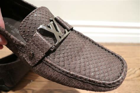 Louis Vuitton Black Python Snake Skin leather Shoes Loafers .